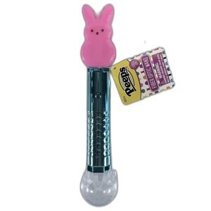 Peeps Pink Bunny Fiber Optic Wand Light Up Easter Toy Blue Handle NEW